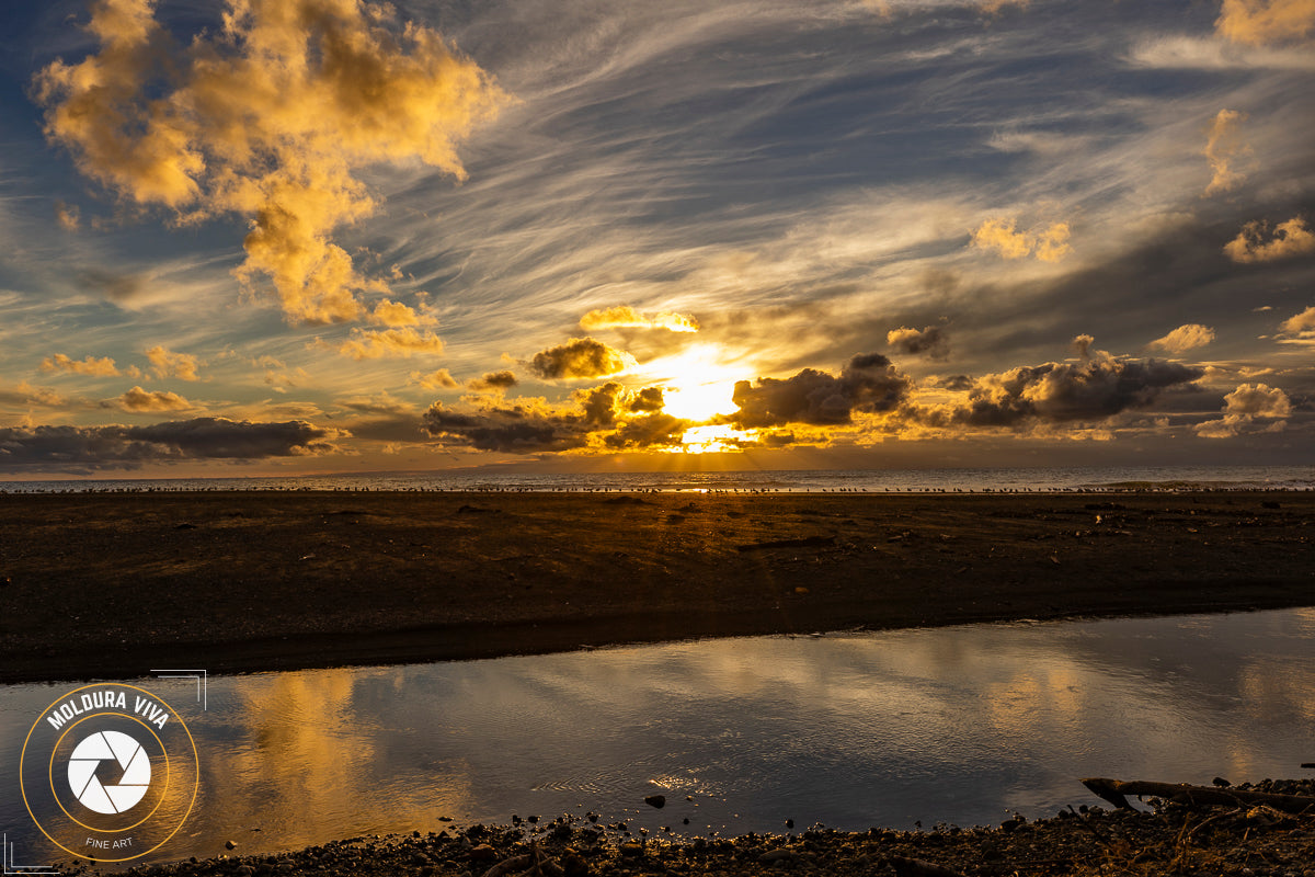 Por do Sol em Praia Deserta do Pacífico - EUA